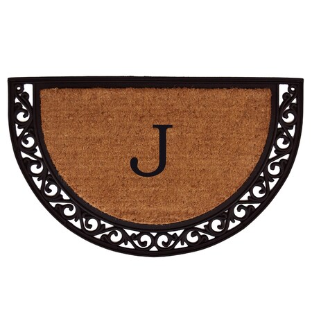 Monogram Door Mat, Black, Natural, 24 in W x 36 in L